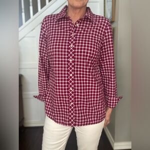 Talbots Button Down Checked Medium Shirt